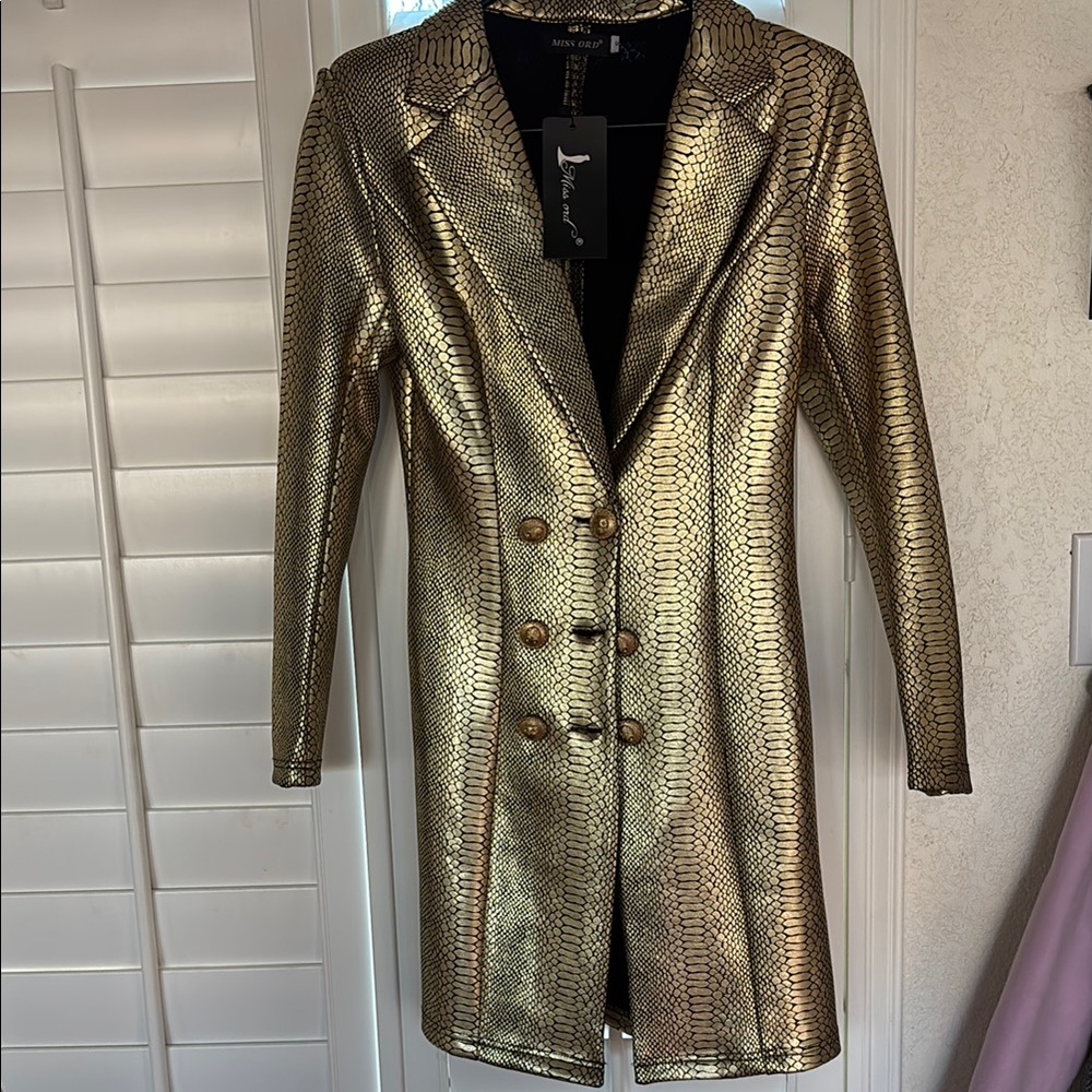 Gold Metallic Women's Coat